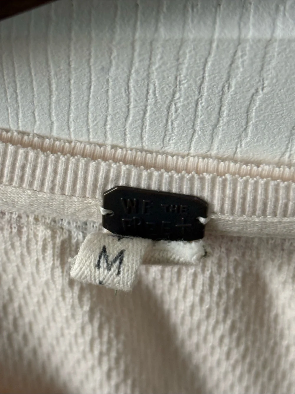 Free People Rainbow Waffle Henley in Cream